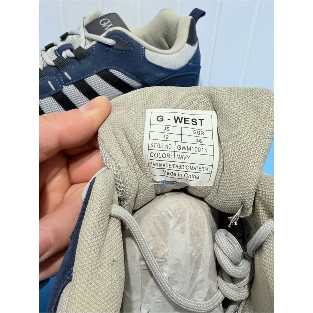 G-West Men's Navy and Gray Sneakers Size 12